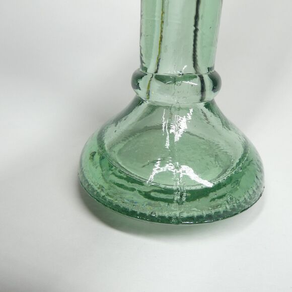 Recycled Glass Candlestick Candle Holder Vintage Taper 7.5" Tall - Picture 4 of 6